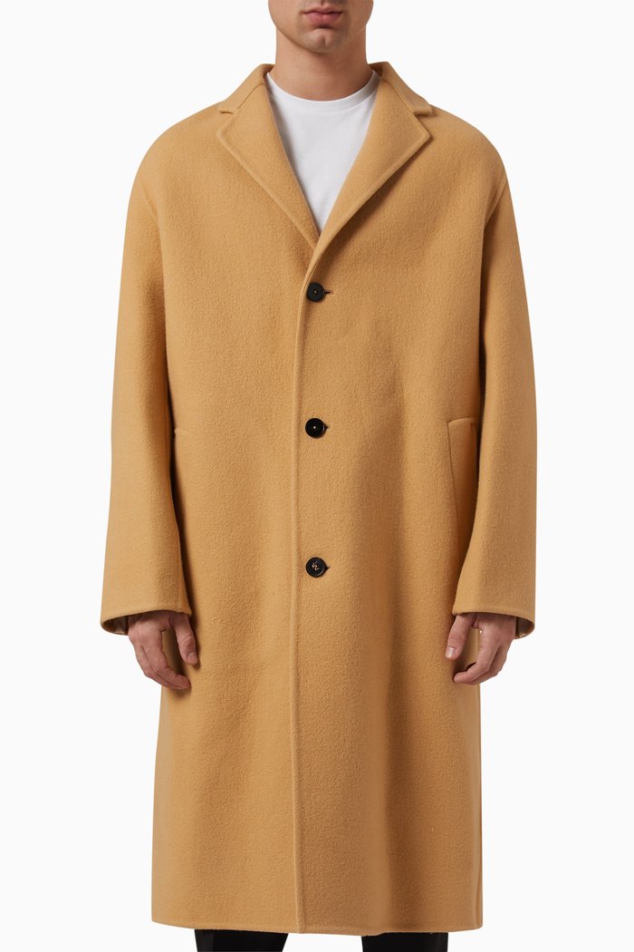 

Unlined Coat in Virgin Wool, Black