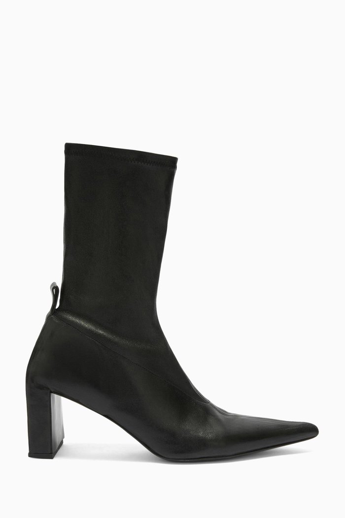 

Ankle Boots in Leather, Black