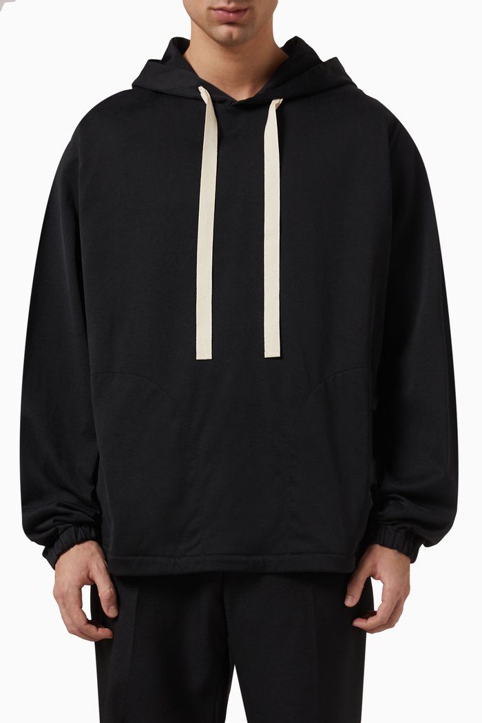 

Hoodie in Technical Jersey, Black