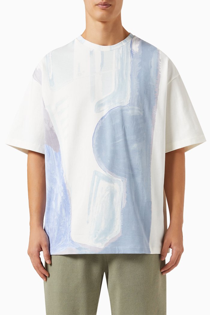 

Painted Fire Extinguisher Print T-Shirt in Cotton, Multicolour
