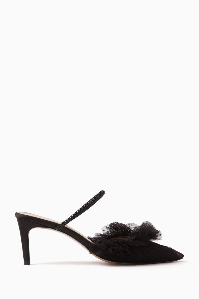 

Kaya 60 Mules in Satin & Tulle, Black