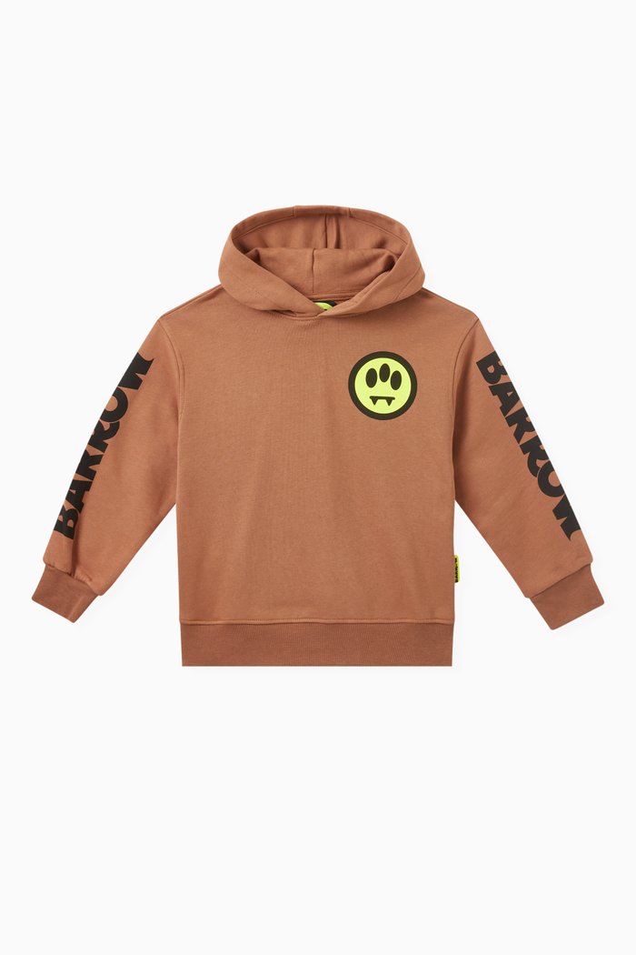 

Logo-print Hoodie in Cotton, Brown