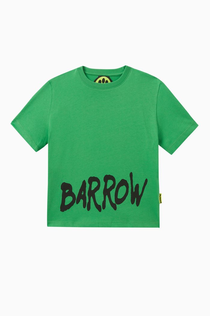 

Graphic Logo-print T-shirt in Cotton, Green