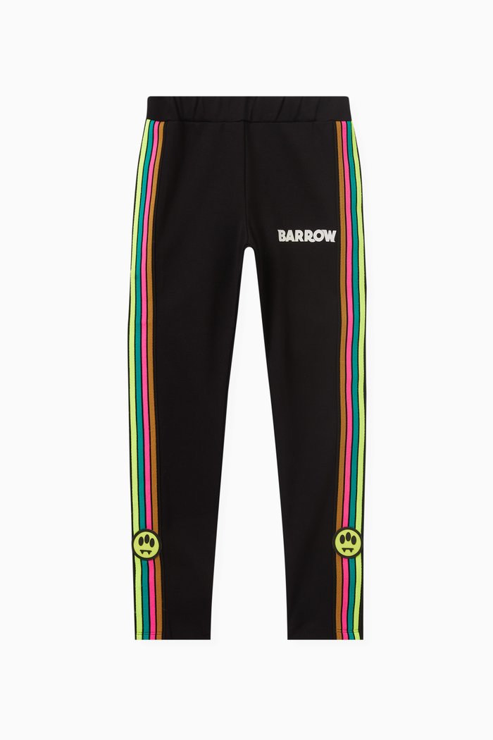 

Striped Logo-print Leggings in Cotton, Black