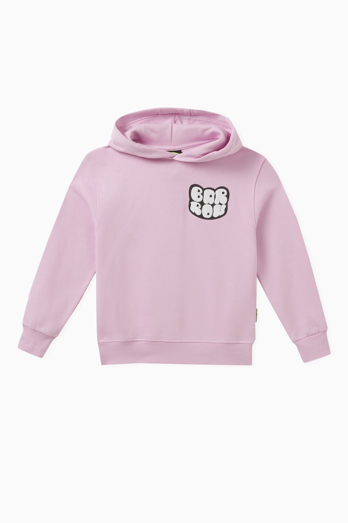 

Graphic Logo-print Hoodie in Cotton, Pink
