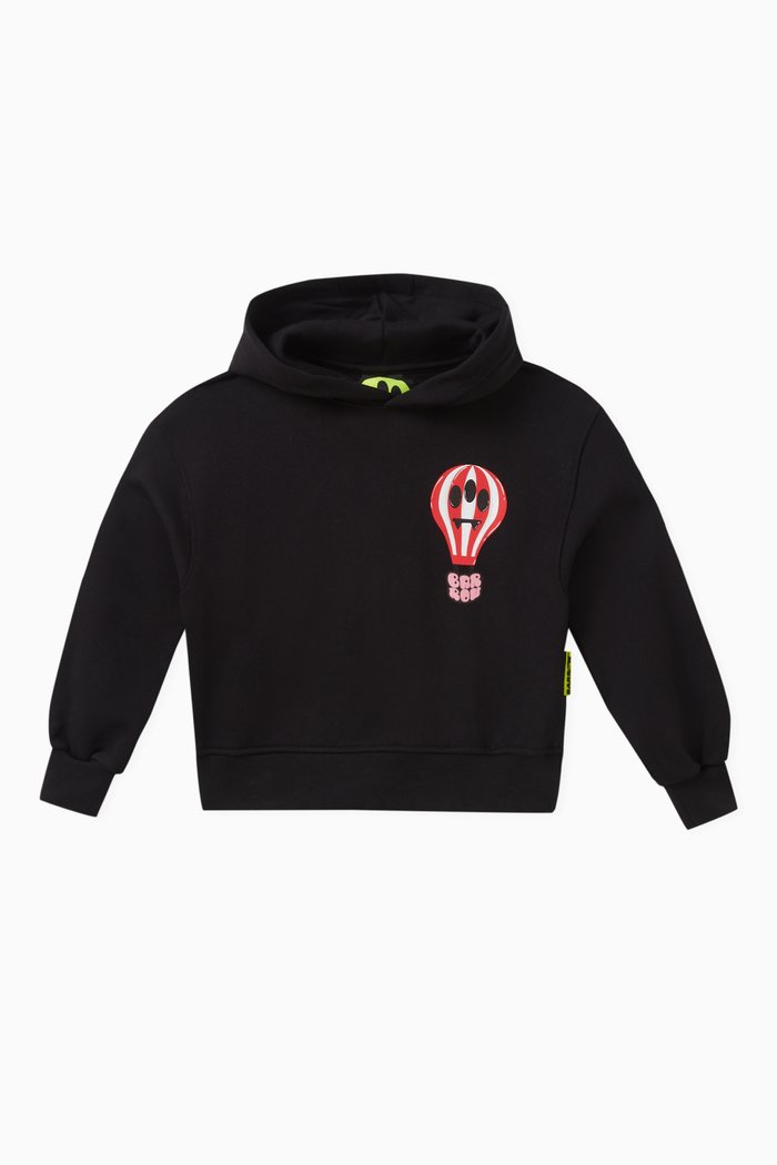 

Graphic-print Hoodie in Cotton, Black