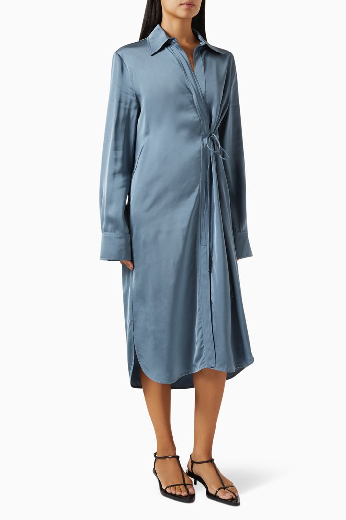 

Polo Shirt Dress in Viscose-blend, Blue