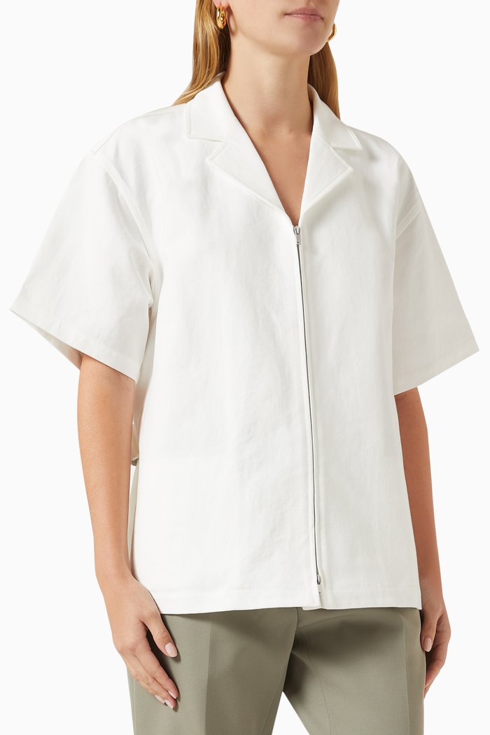 

Collared Jacket in Cotton, White