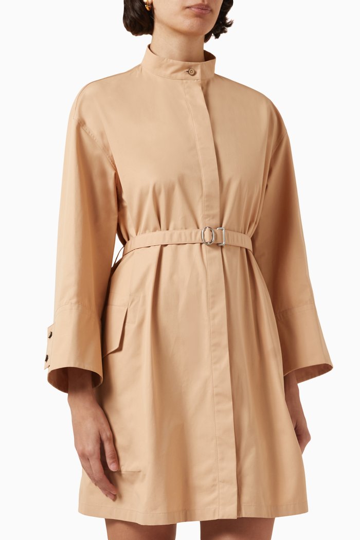 

Belted Dress in Cotton-poplin, Neutral