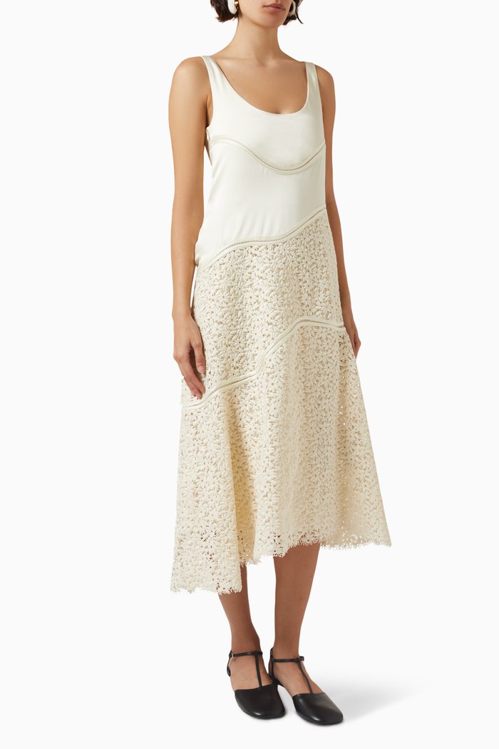 

Midi Dress in Cotton-blend, Neutral