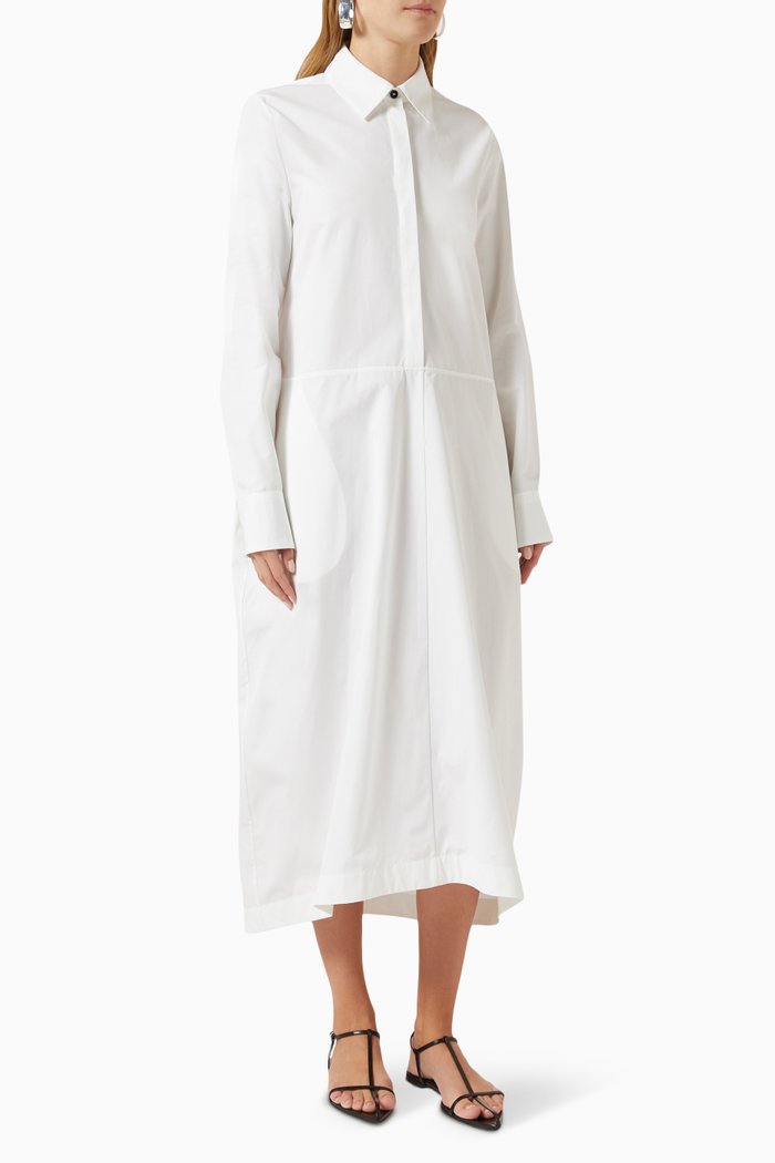 

Shirt Dress in Organic-cotton, White