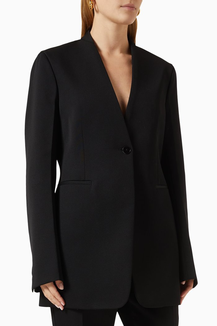 Tailored Jacket in Wool, Black