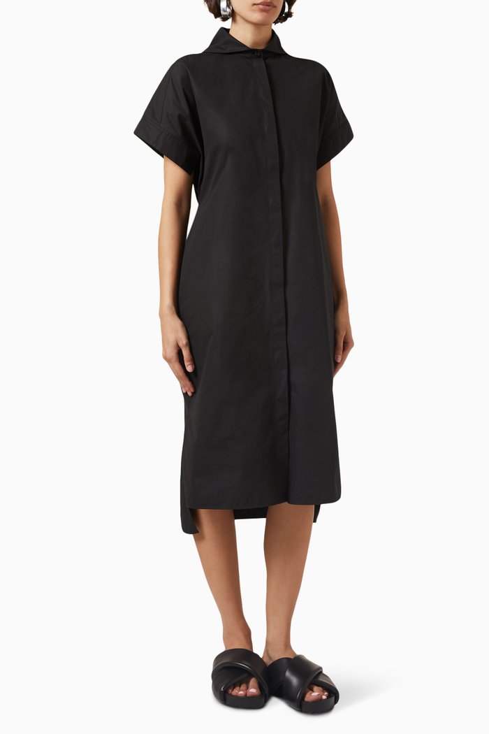 

Shirt Dress in Organic-cotton, Black