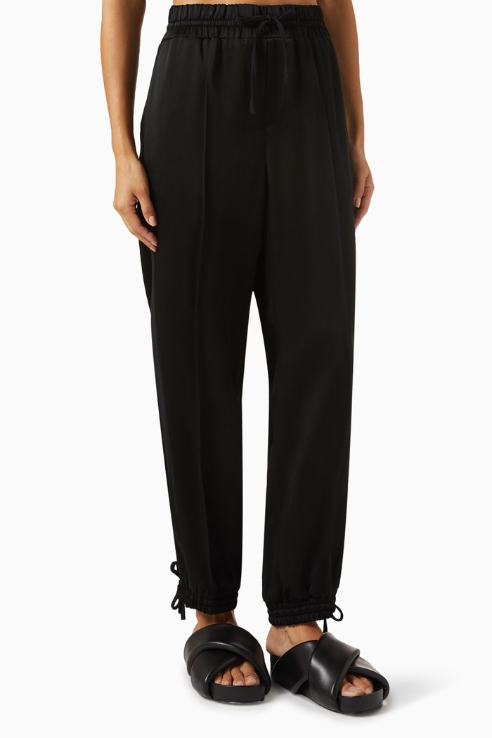 

Drawstring Pants in Viscose-blend, Black
