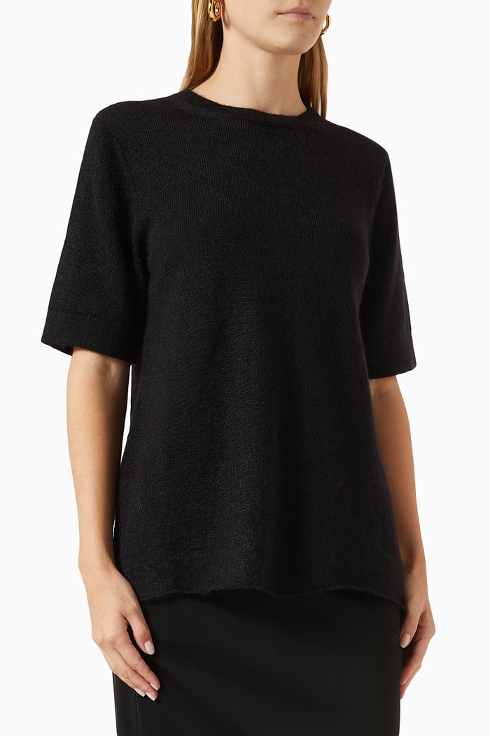 

T-shirt in Mohair-knit, Black
