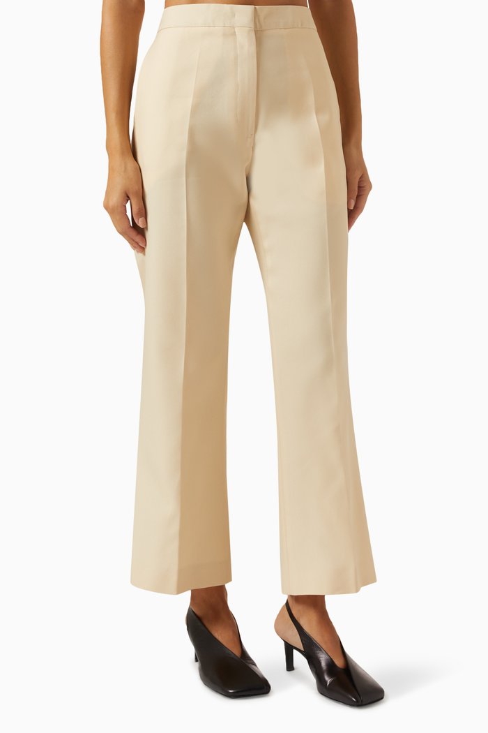 

Cropped Tailored Pants in Gabardine, Neutral