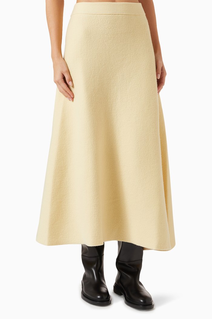 

Maxi Skirt in Double Face Merino Cashmere, Yellow