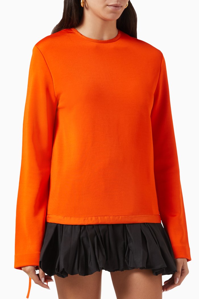 

Tie Sweatshirt in Wool Blend, Red