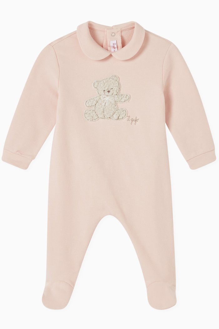 

Bear-motif Embroidered Sleepsuit in Stretch-jersey, Multicolour