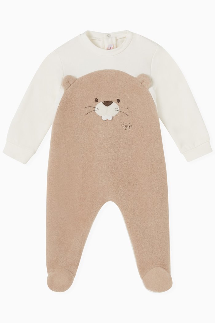 

Bear-motif Sleepsuit in Jersey, Multicolour