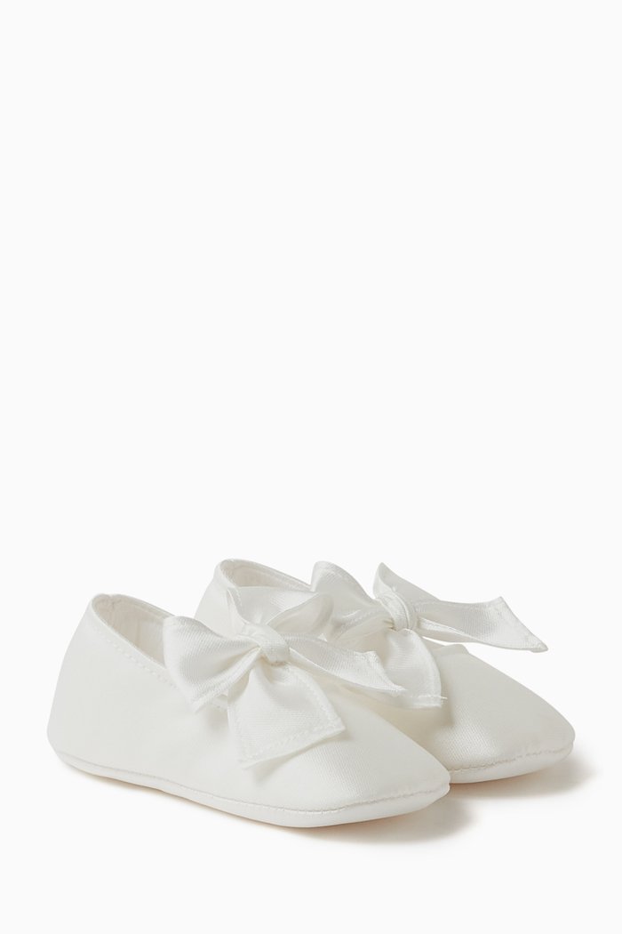 

Bow-applique Baby Shoes, Neutral