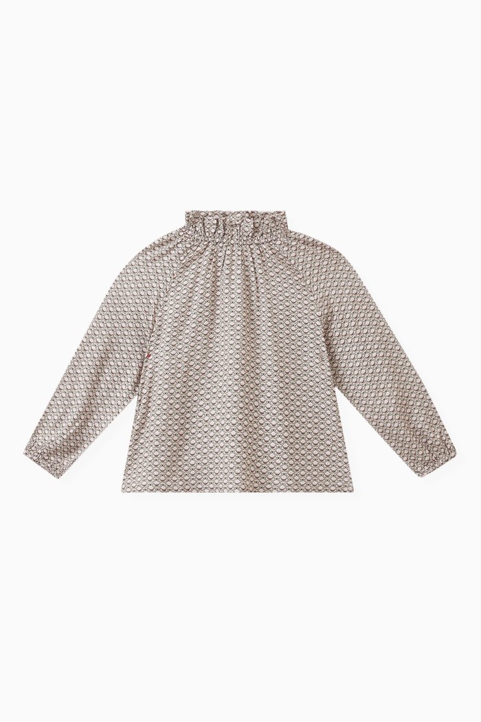 

Floral-print Top in Viscose, Blue