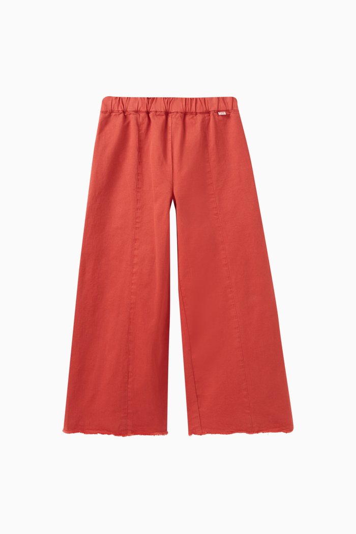 

Wide-leg Trousers in Cotton, Red