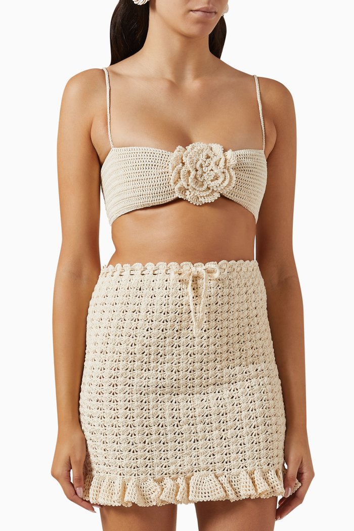 

The Fleur de Soleil Bustier in Cotton, Neutral
