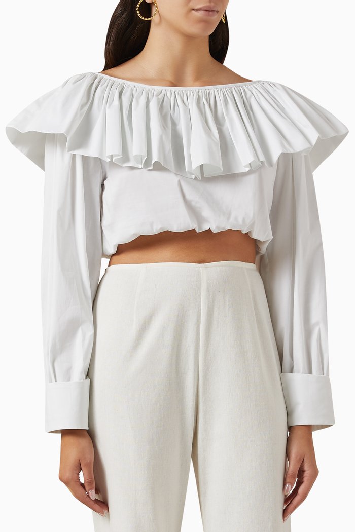 

The Lilibeth Cropped Shirt, White
