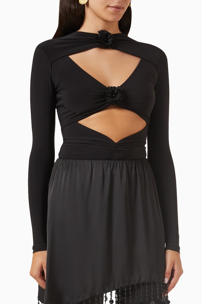 

The Belle de Nuit Bodysuit in Stretch-jersey, Black