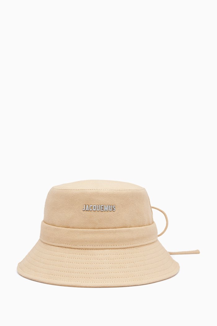 

Le Bob Gadjo Bucket Hat in Cotton, Neutral