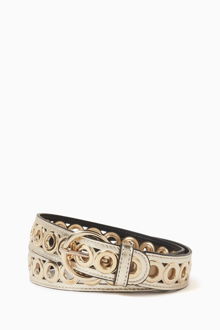 

Eyelet Belt in Leather, Gold