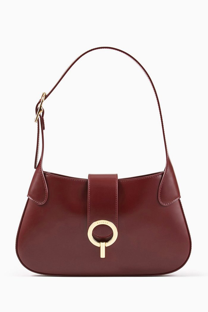 

Baguette Shoulder Bag in Leather, Red