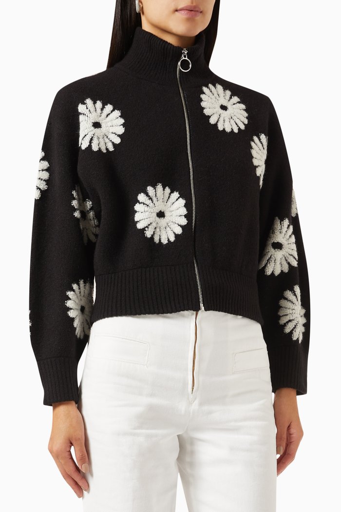

Cropped Cardigan in Knit, Black
