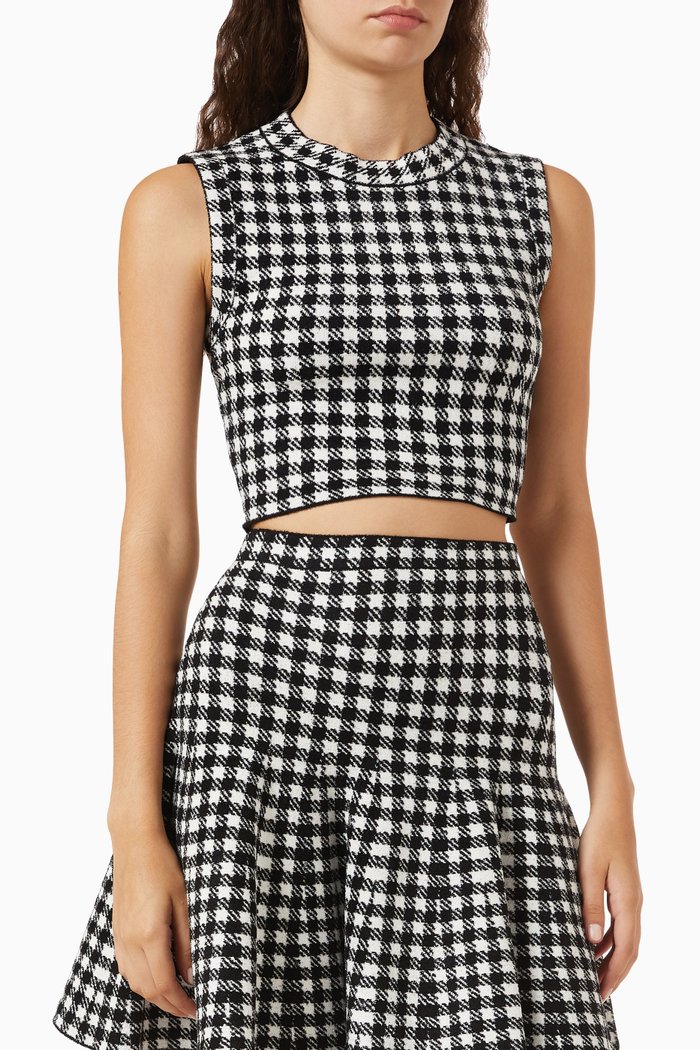 

Houndstooth Top in Viscose, Black