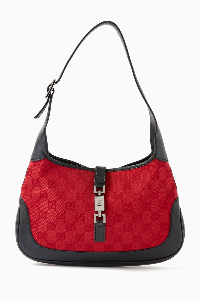 

Jackie Shoulder Bag in GG Canvas, Red