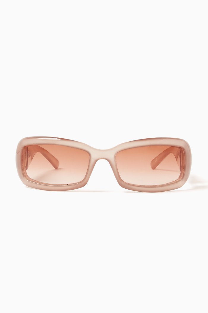 

Horsebit Rectangle Sunglasses in Acetate, Neutral