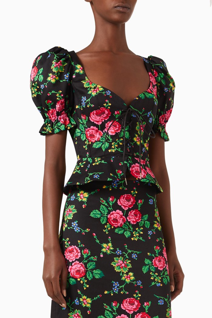 

The Enchantress Corset Top in Cotton, Black