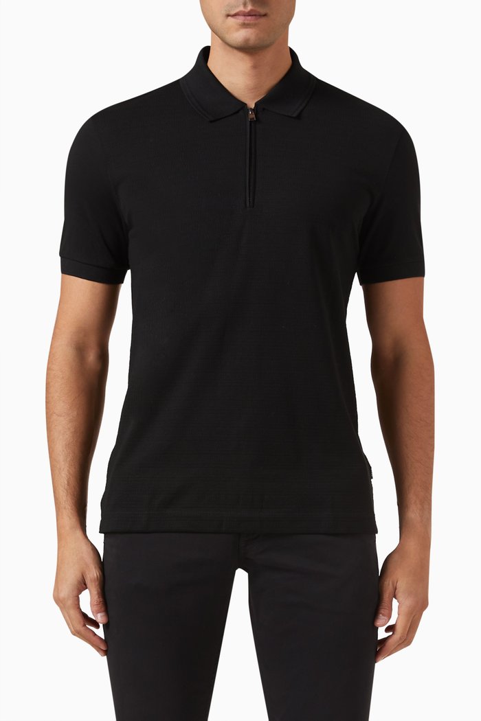Polston 34 Polo Shirt in Cotton, Black