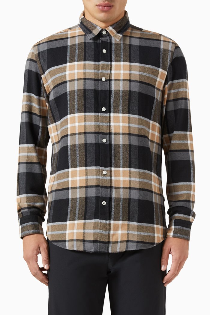 

Check Print Shirt in Cotton, Neutral