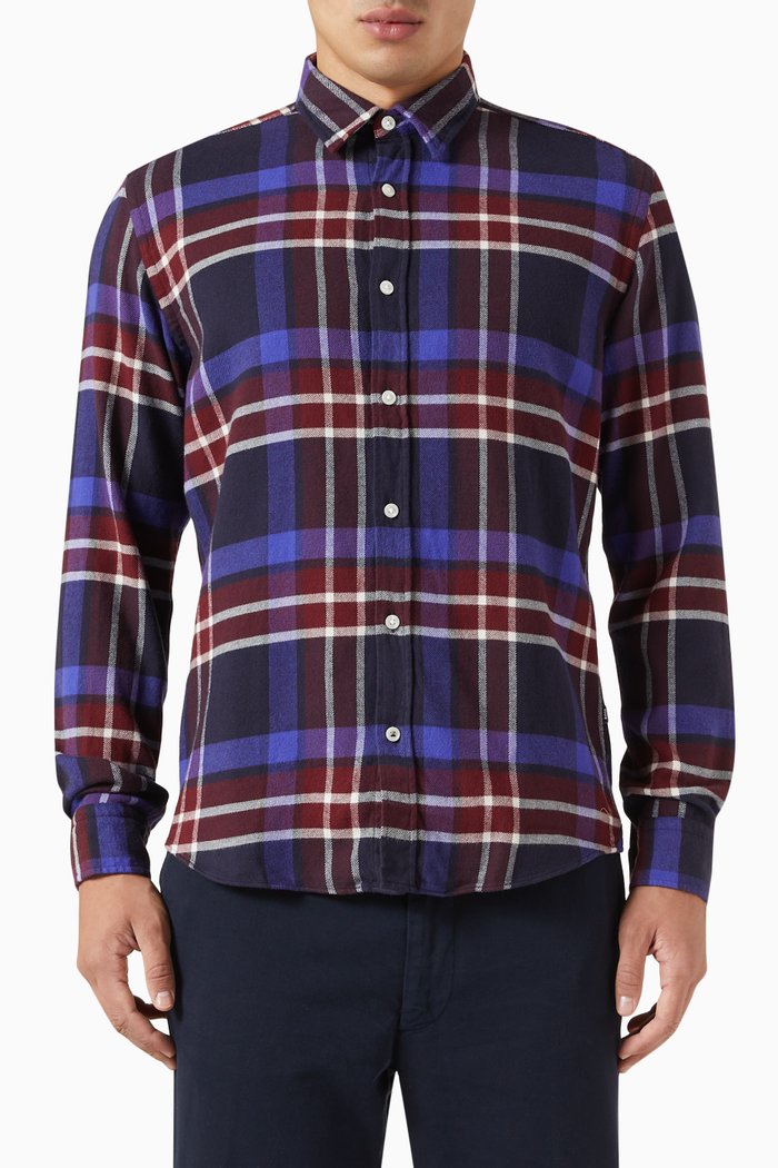 

Check Print Shirt in Cotton, Red