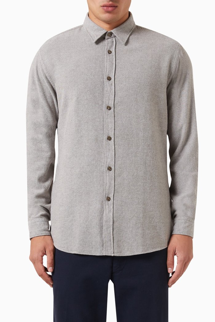 

Long Sleeved Shirt in Cotton Twill, Green