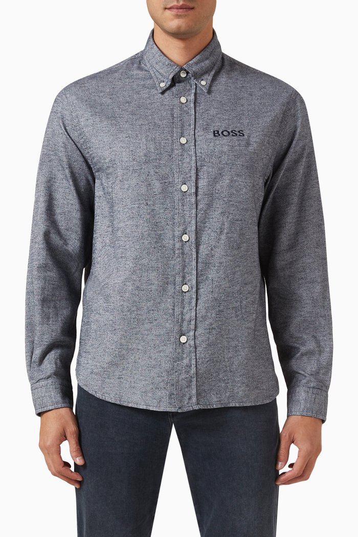 

Oxford Logo Shirt in Cotton, Blue