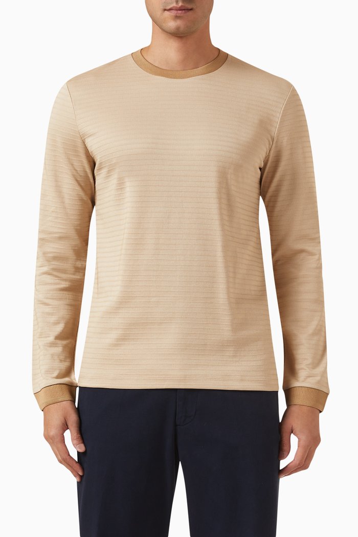 

Long Sleeved T-shirt in Cotton Blend, Neutral