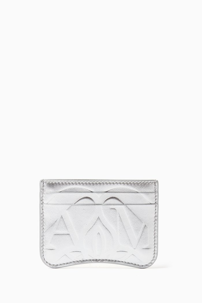 

The Seal Card Holder in Metallic Leather, Black