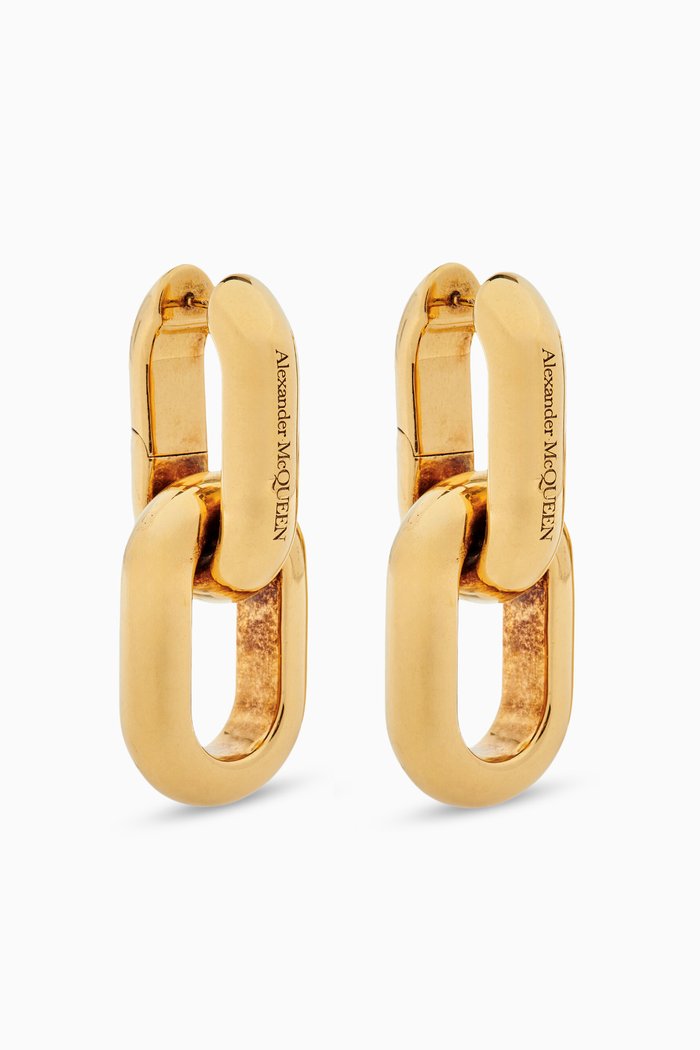 Peak Chain Earrings in Brass, Multicolour