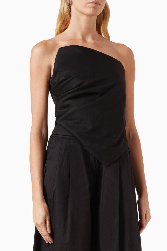 

Arlo Strapless Top in Cotton, Black