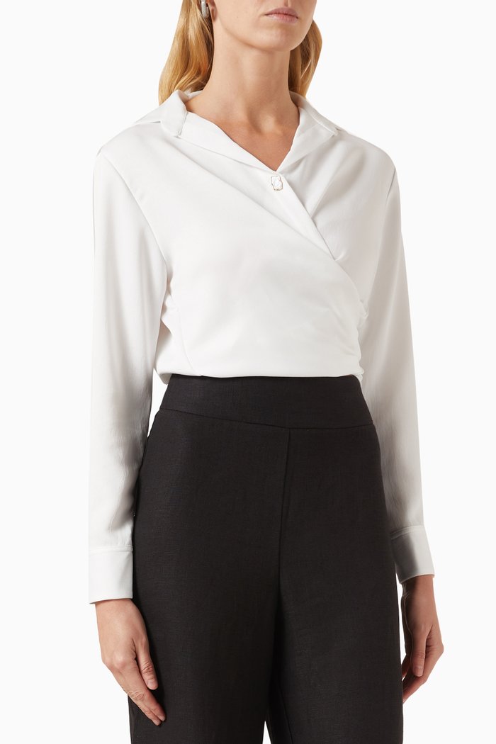 

Robyn Wrap Top in Cotton, White