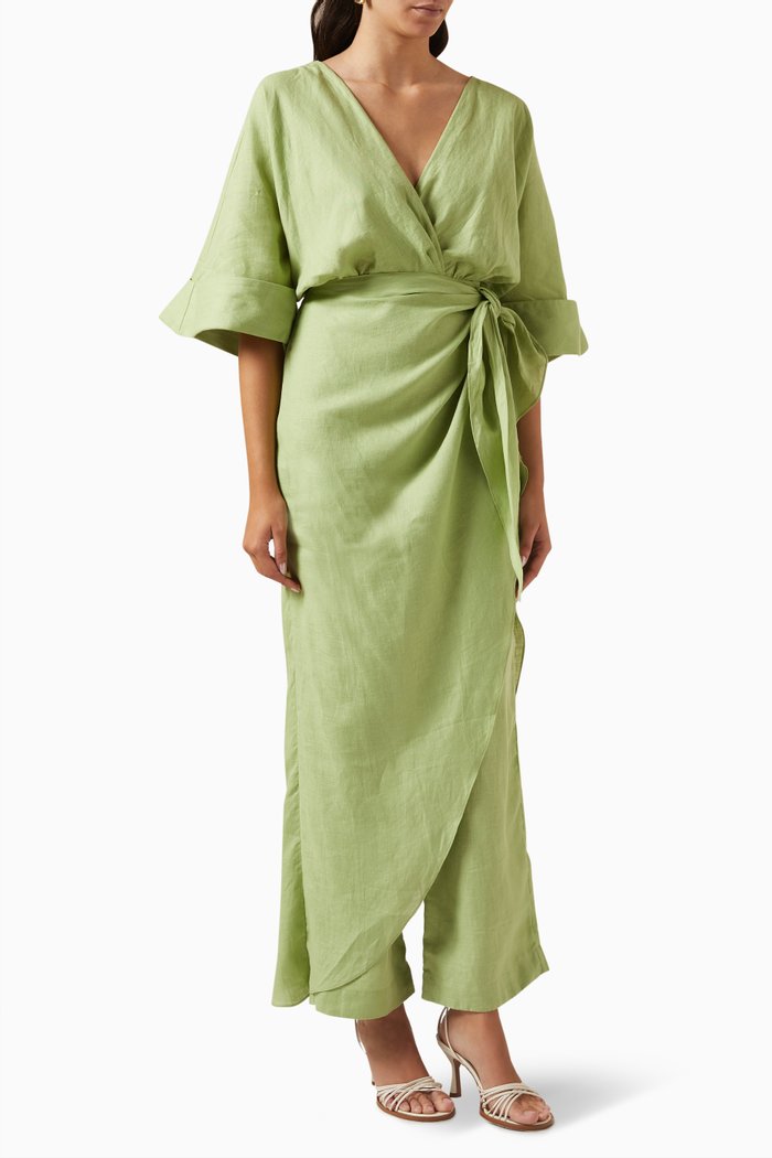 

Grecia Jumpsuit in Linen, Green