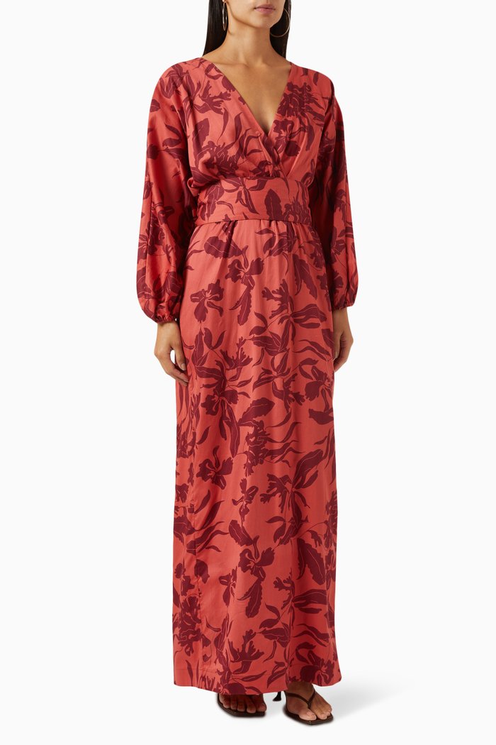 

Cibeles Maxi Dress in Cotton, Red